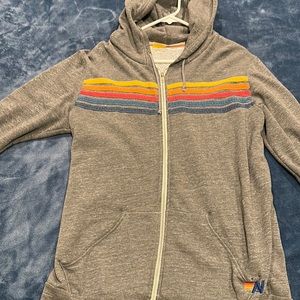 Aviator Nation grey five strip hoodie FREE SHIPPING AND A STICKER